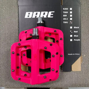 BARE Nylon Flat Pedals - Sealed Bearing, Red