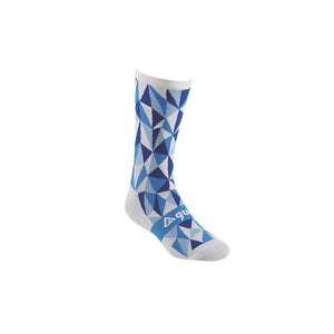 Guee Geo Racefit Socks | White & Blue