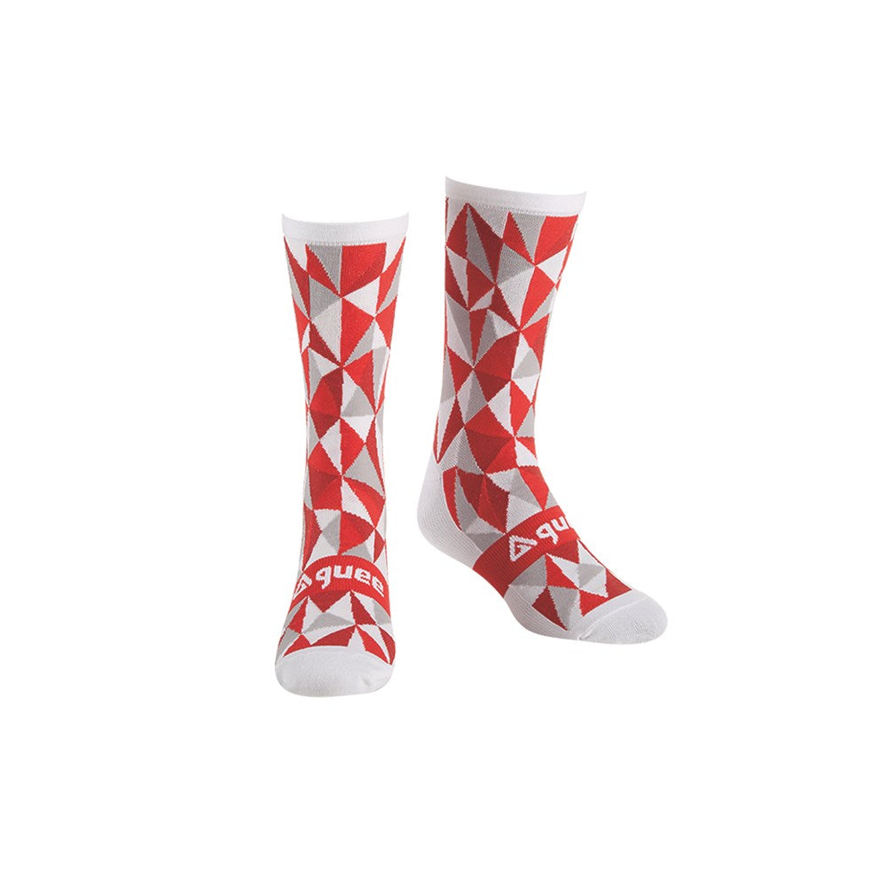 Guee Geo Racefit Socks | White & Red