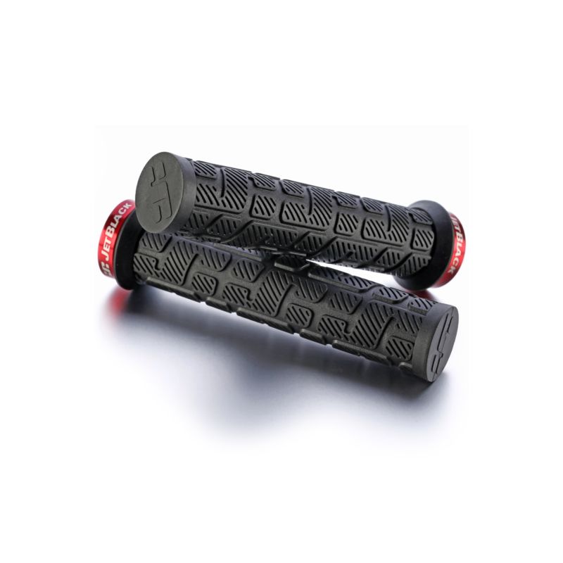 JetBlack RIP Single Sided Lock On Grips | Black/Red