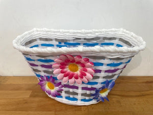 Woven Basket with flowers - front