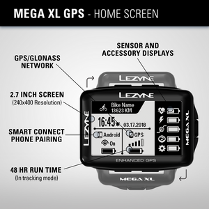 Lezyne Mega XL GPS Computer - Black