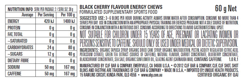 Clif Bloks Energy Chew - Black Cherry