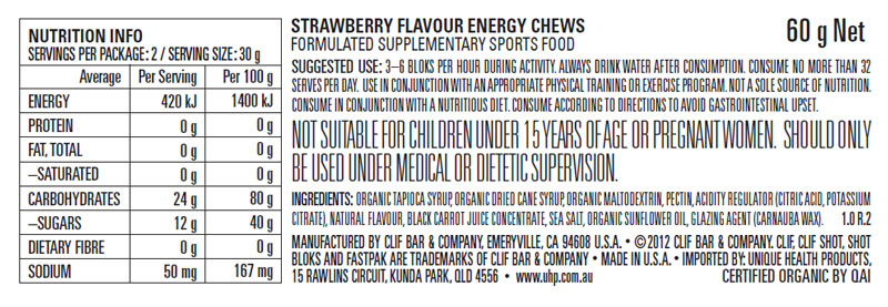 Clif Bloks Energy Chew - Strawberry